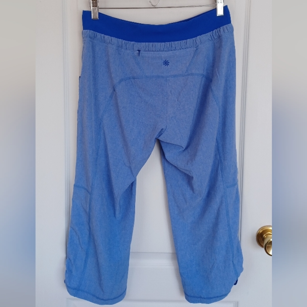ATHLETA ALLEGRO CAPRI PANTS W/CINCHABLE LEGS SIZE 8 STYLE #405068 HEATHER BLUE - Picture 6 of 16
